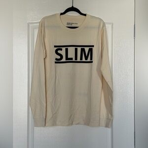 NWOT - Cream Long Sleeve Shirt with Black Graphic